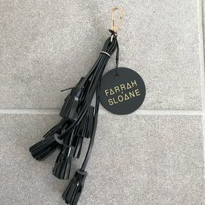 Farrah & Sloane black patent leather tassel charm